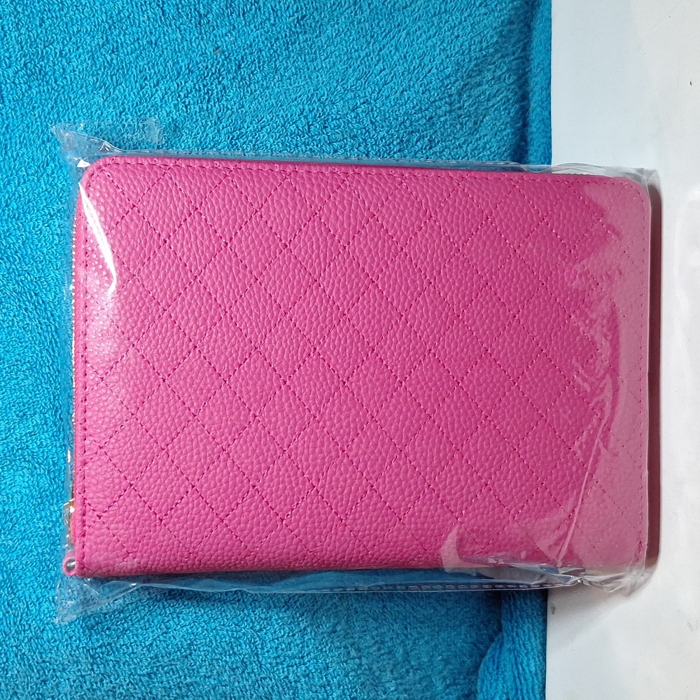 A6 Personal Binder, A6 Cash Stuffing Wallet Quilted Hot Pink Zipper Planner NEW - Picture 7 of 7